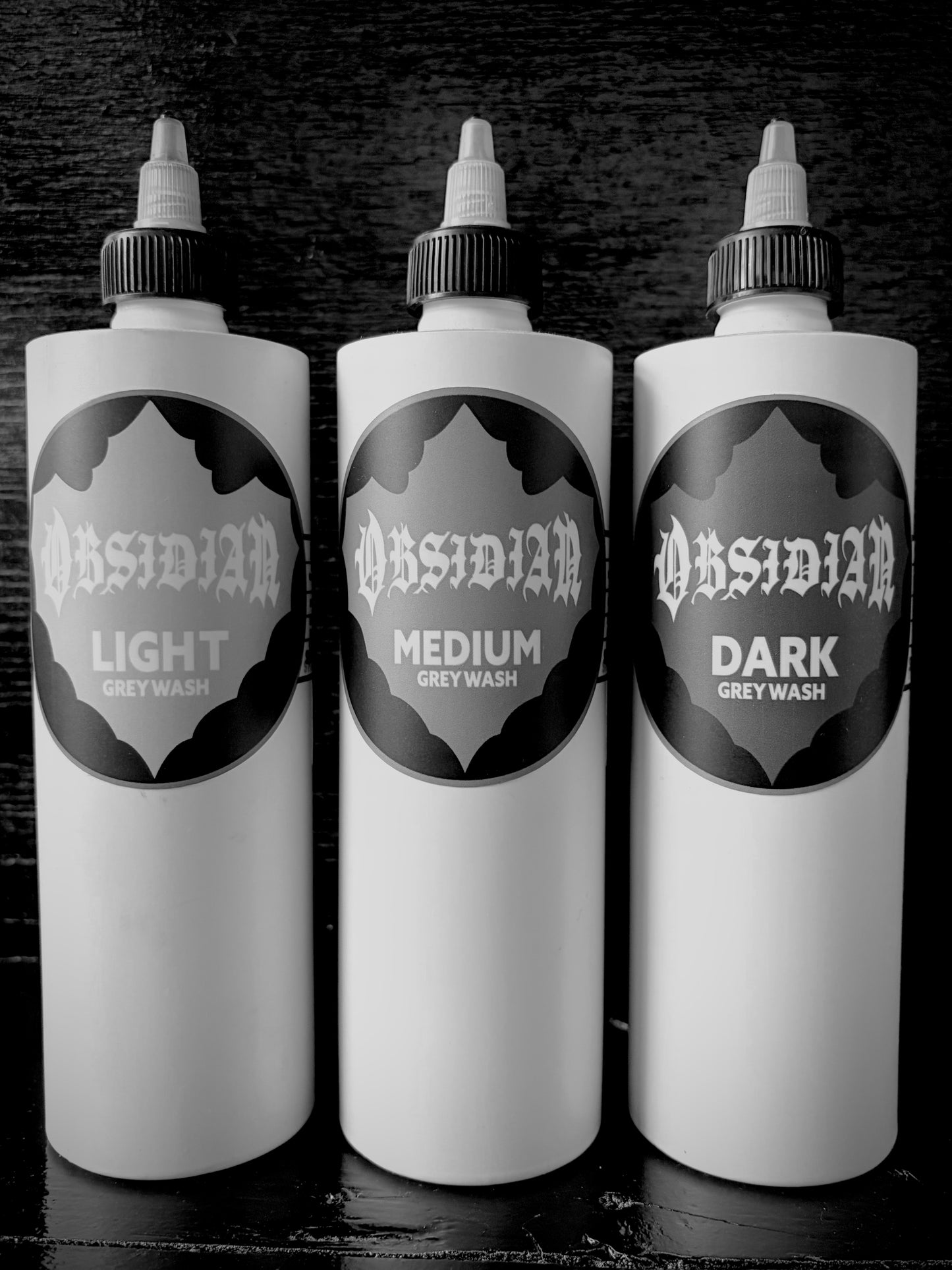 OBSIDIAN TATTOO INKS  Greywash Studio Set (Light / Medium / Dark)